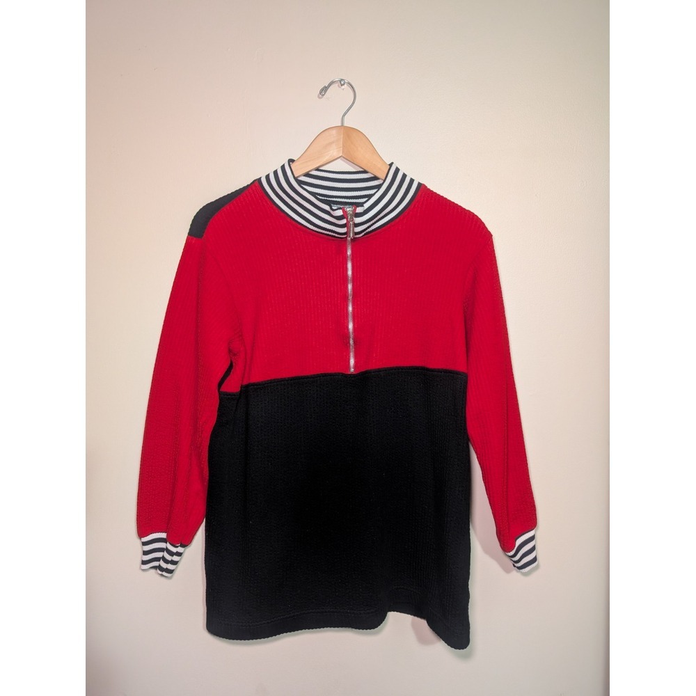 Vintage Jacqueline Smith Sport‎ Shirt Women's Medium Red Fitted